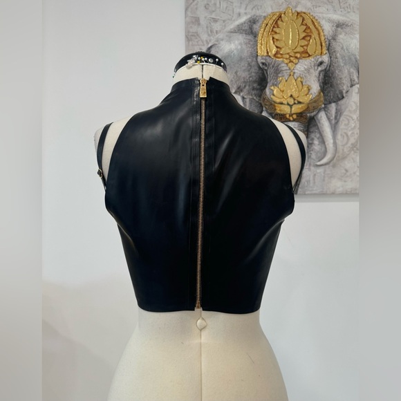 Versace Medusa Latex Crop Top, Black - Picture 5 of 14